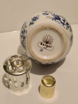 Lampe berger décor fleurs bleues