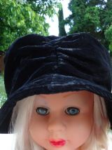 Chapeau velour noir année 1953