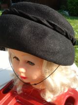 Chapeau bombe feutre noir  année 1953