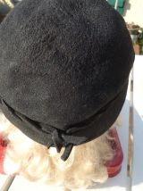 Chapeau bombe feutre noir  année 1953