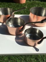Casseroles en cuivre martelé