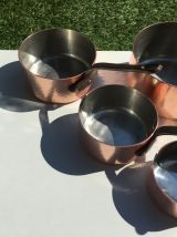 Casseroles en cuivre martelé