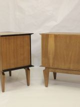 PAIRE DE TABLES DE CHEVET VINTAGE EN PLAQUAGE CHÊNE, 1960