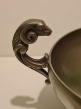 Coupe de mariage etain signé anse tête de bélier