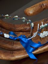 Couronne de fleurs et son bracelet assorti