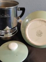 théière Salam en céramique et métal chromé des années 50-60