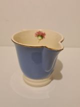 Pot à lait faïence de Digoin Sarreguemine bleu décor floral