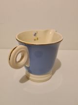 Pot à lait faïence de Digoin Sarreguemine bleu décor floral