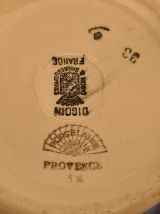 Théière en faïence de Digoin Sarreguemines bleu décor floral