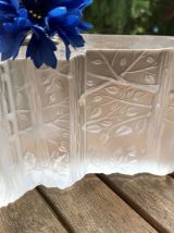 Soliflore Bloc de verre à décor de foret