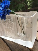 Soliflore Bloc de verre à décor de foret