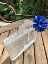 Soliflore Bloc de verre à décor de foret