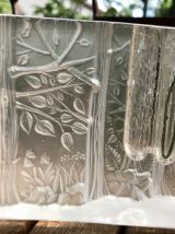 Soliflore Bloc de verre à décor de foret