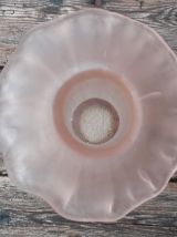 vase forme champignon en verre soufflé rose