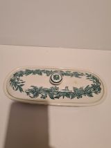 Porte savon peigne en Faïence décor végétal et oiseau