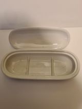 Porte savon peigne en Faïence décor végétal et oiseau