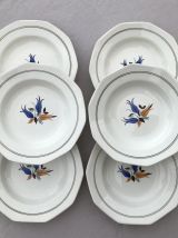 Série de 6 assiettes - en porcelaine