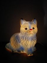 Jolie lampe en céramique  'chat" - Années 80