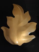 appliques feuille murales en métal doré