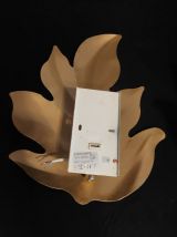 appliques feuille murales en métal doré