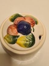 Sucrier céramique décor à la barbotine mûres, sans marque