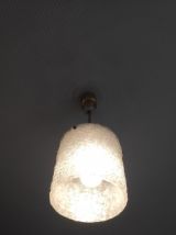 lustres en perspex blanc et laiton doré