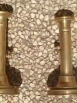 chandeliers a poussoir en laiton (lot)