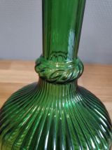carafe verte nervurée avec bouchon rond