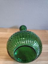 carafe verte nervurée avec bouchon rond