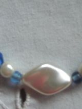 Bracelet perles de verre, toupies cristal 