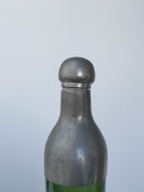 Bouteille étain et verre ancien 