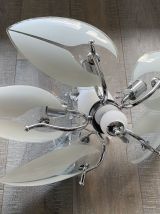 Suspension vintage forme fleur 5 pétale verre 