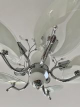 Suspension vintage forme fleur 5 pétale verre 