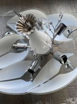 Suspension vintage forme fleur 5 pétale verre 