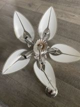 Suspension vintage forme fleur 5 pétale verre 