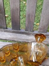 Plateau en verre depressif orangé 