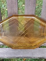 Plateau en verre depressif orangé 