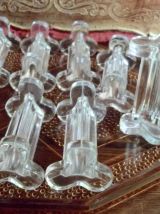 lot de 12 porte-couteaux anciens en verre  moulé 1950