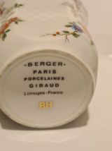 Lampe Berger Porcelaine de Limoges Giraud décor floral