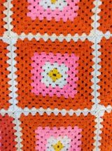Couverture en laine en crochet - Années 70