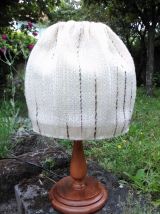 Jolie lampe vintage (rotin et tissu) - Années 60