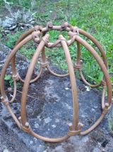 Jolie lampe vintage (rotin et tissu) - Années 60