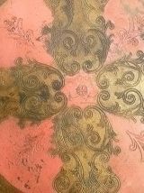 plateau  florentin  en bois peint , vintage