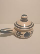 Poêlon en céramique de Longchamp décor floral