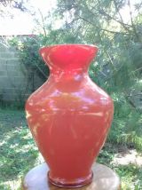 Joli vase en opaline - Décor paon 