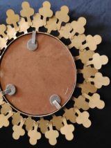 miroir rond en métal doré