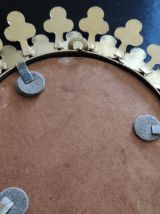 miroir rond en métal doré