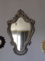 miroir rond en métal doré