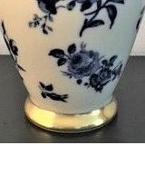 vase porcelaine bleu Bavaria doré à l’or fin, 30cm 