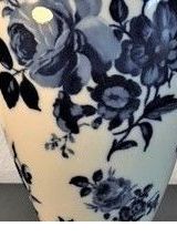 vase porcelaine bleu Bavaria doré à l’or fin, 30cm 